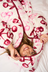 Multi Cherry Print Oversized Zip Hoody