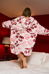 Multi Cherry Print Oversized Zip Hoody