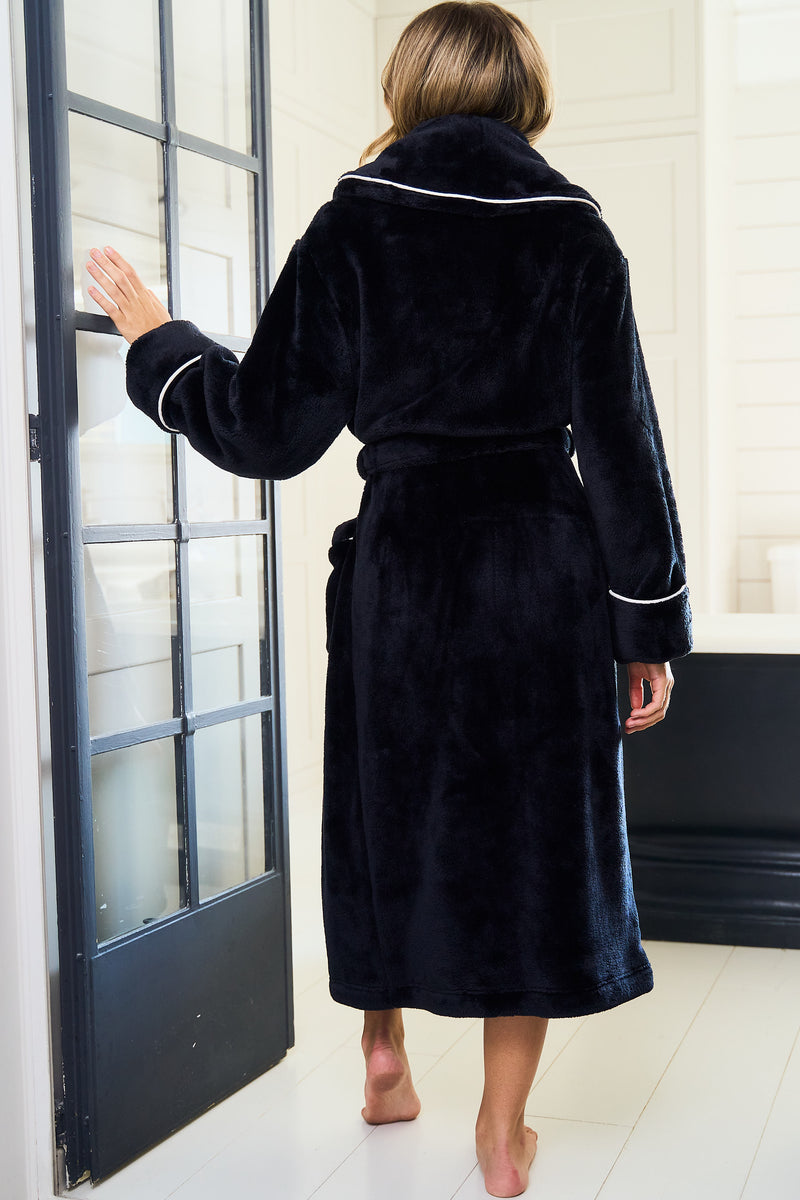 Plush Black Dressing Gown