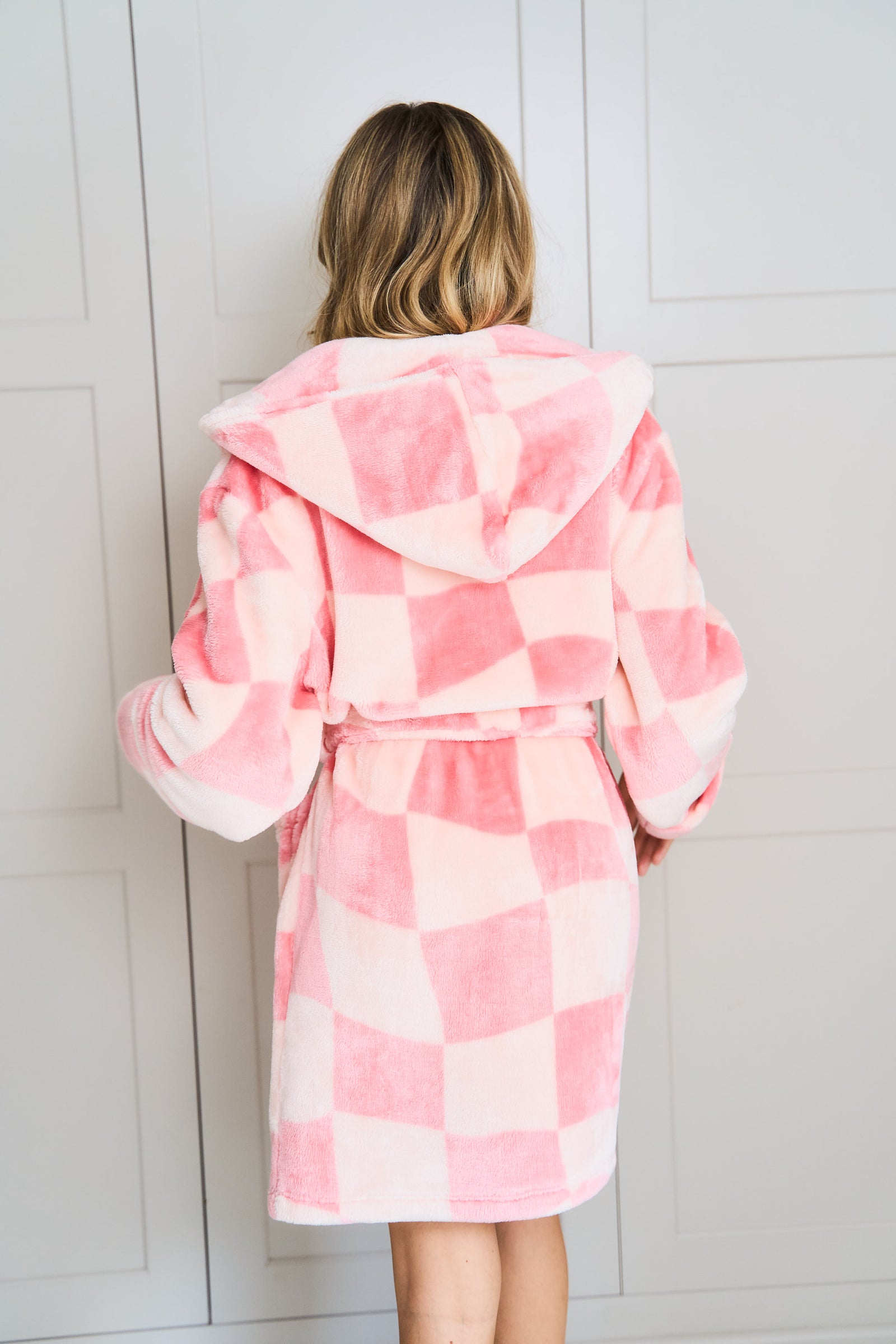 Boux Avenue Fluffy Hooded Dressing Gown Heart Print Boux Avenue