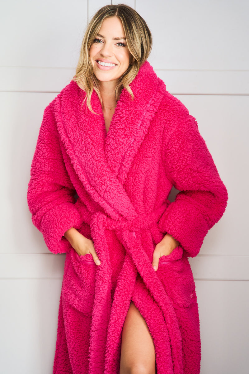 Pink Plush Dressing Gown