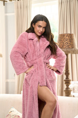 Longline Fur Lilac Dressing Gown