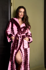 Burgundy Stripe Dressing Gown