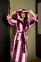 Burgundy Stripe Dressing Gown