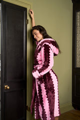Burgundy Stripe Dressing Gown