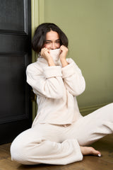 Cream Textured Lounge Set