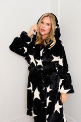 Black Star Print Dressing Gown
