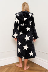 Black Star Print Dressing Gown
