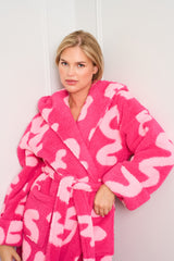 Pink Squiggle Dressing Gown