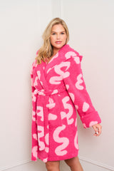 Pink Squiggle Dressing Gown