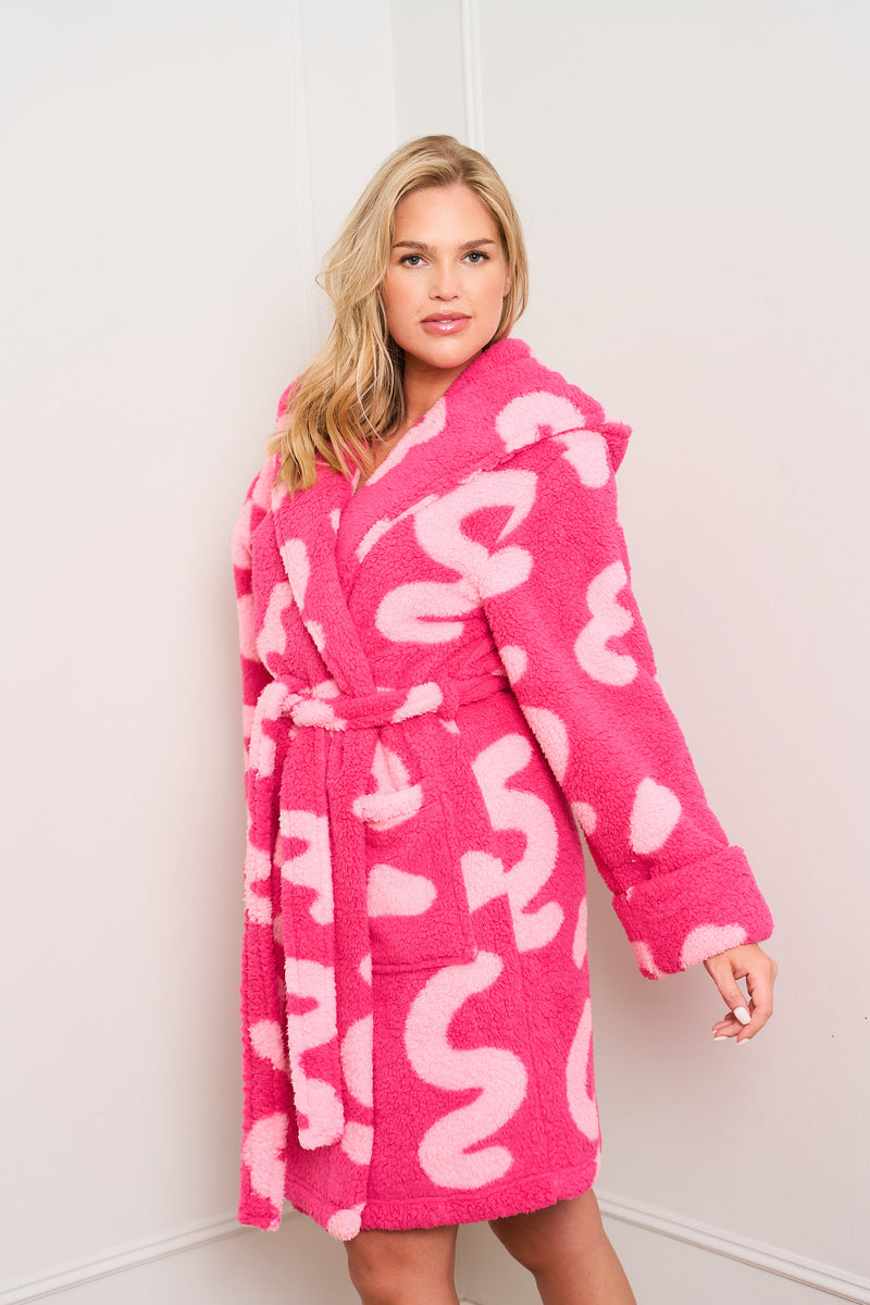 Pink Squiggle Dressing Gown