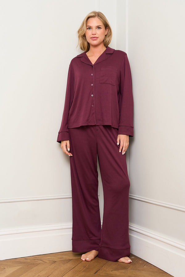 Burgundy Traditional Pyjama Set