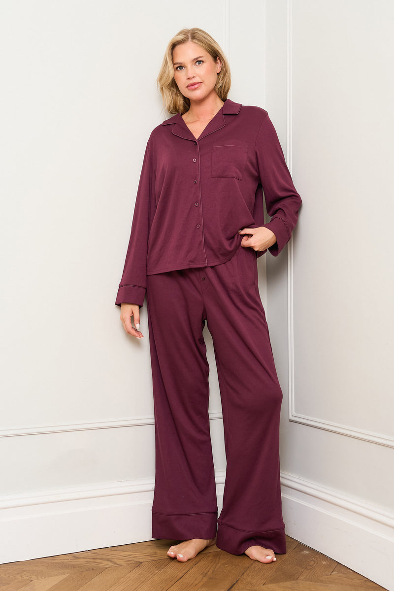 Burgundy Traditional Pyjama Set