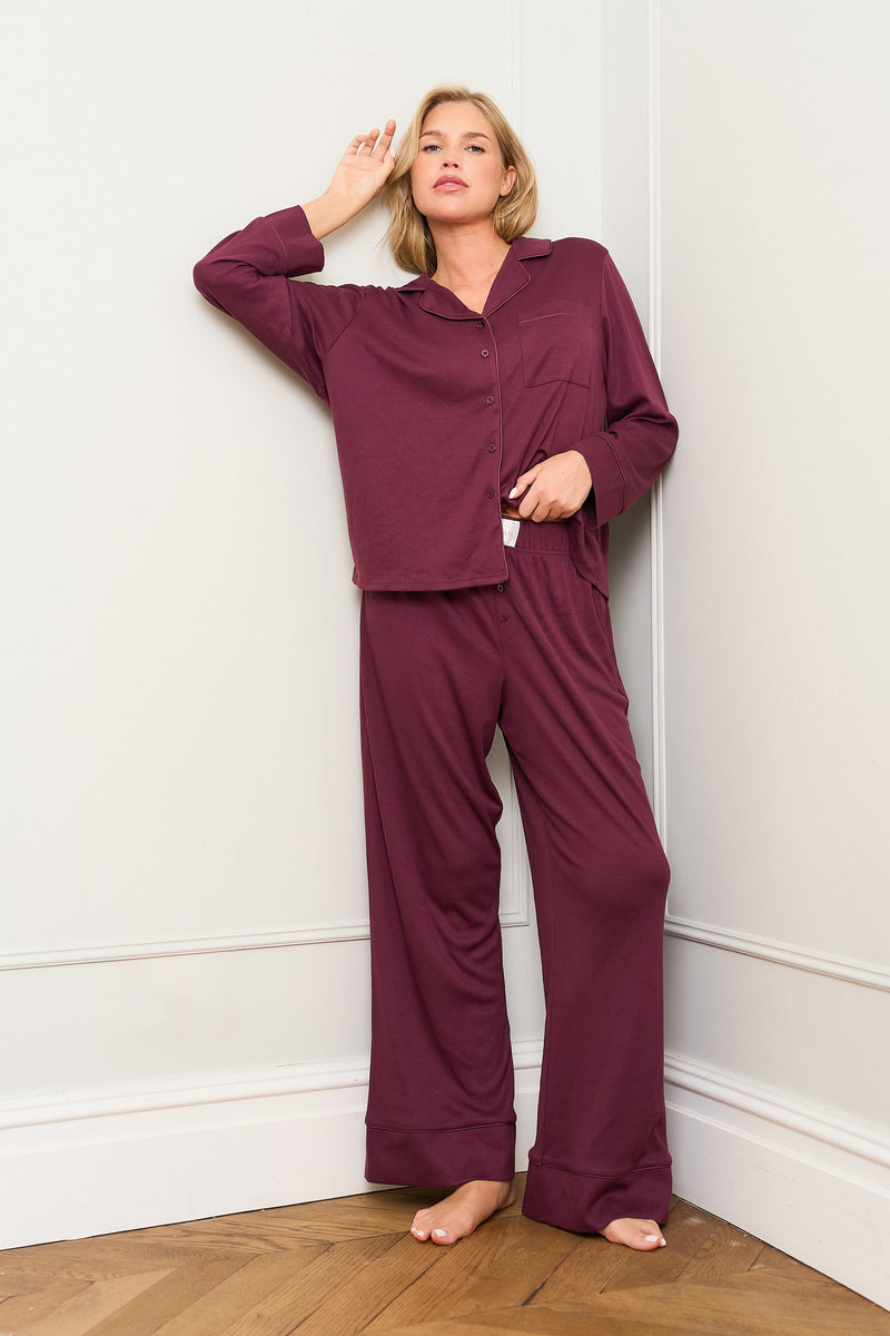 Burgundy Traditional Pyjama Set