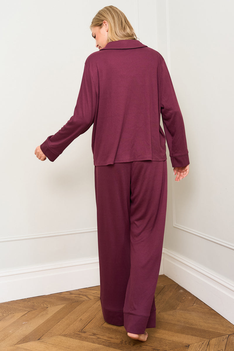 Burgundy Traditional Pyjama Set