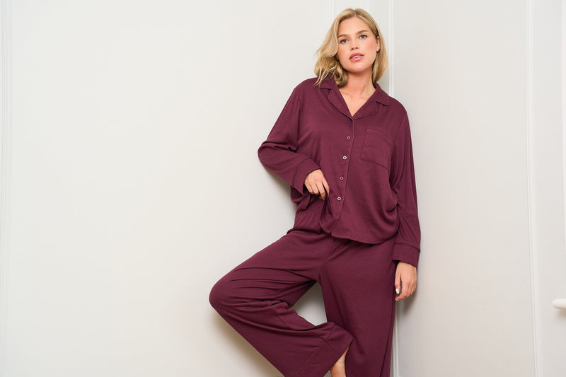 Burgundy Traditional Pyjama Set