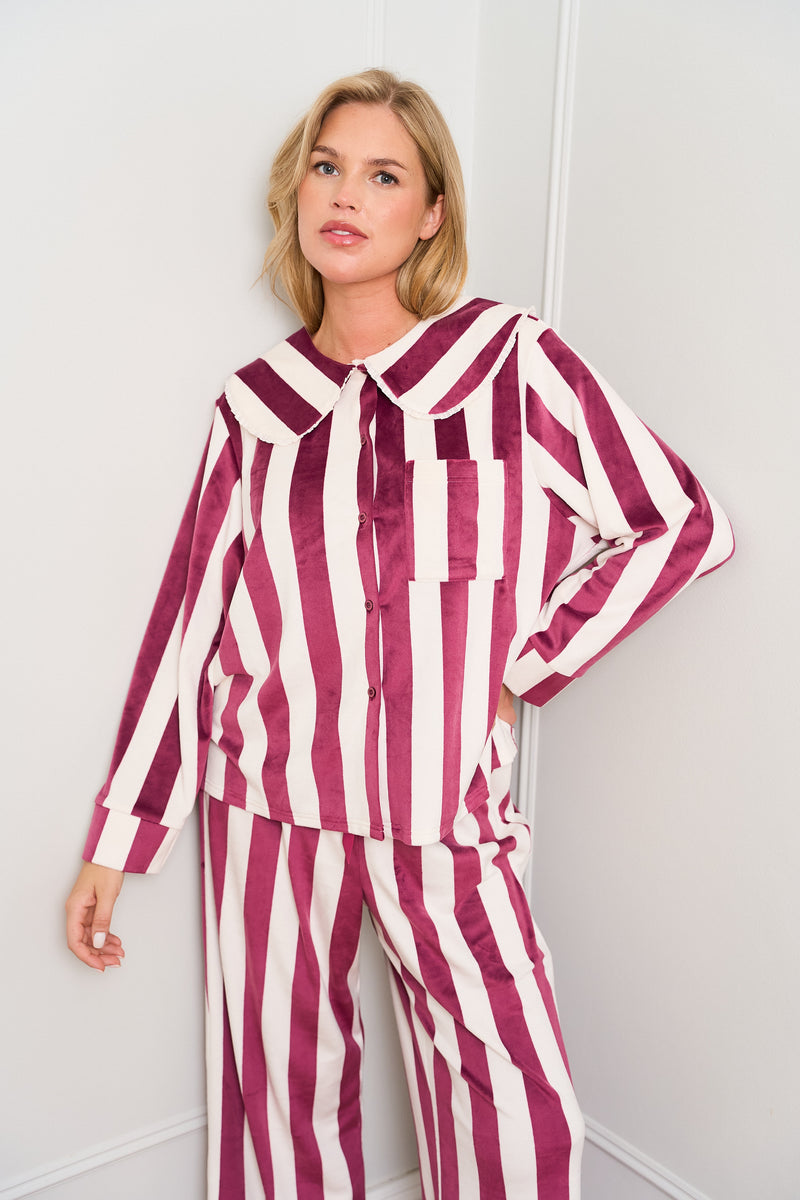 Burgundy Stripe Pyjamas