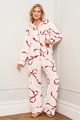 Burgundy Bow Print Pyjama