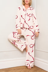 Burgundy Bow Print Pyjama
