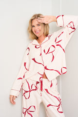 Burgundy Bow Print Pyjama