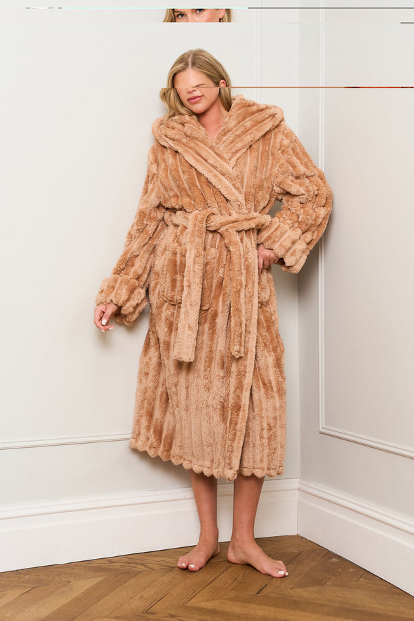 Caramel Ribbed Dressing Gown