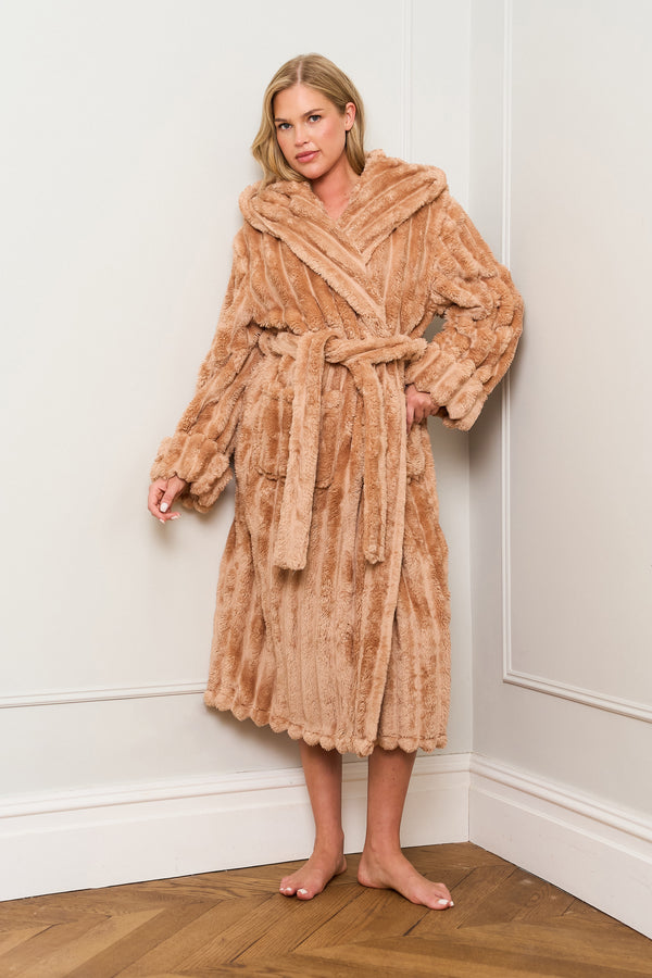 Caramel Ribbed Dressing Gown