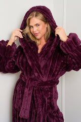 Burgundy Ribbed Dressing Gown
