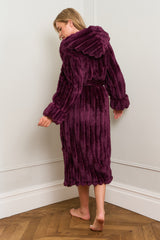 Burgundy Ribbed Dressing Gown