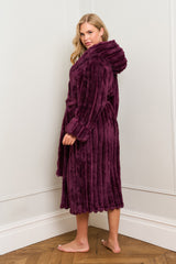 Burgundy Ribbed Dressing Gown