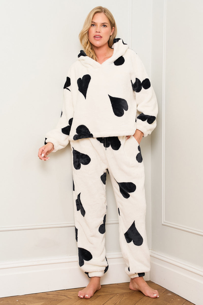 Black & White Large Heart Print Twosie