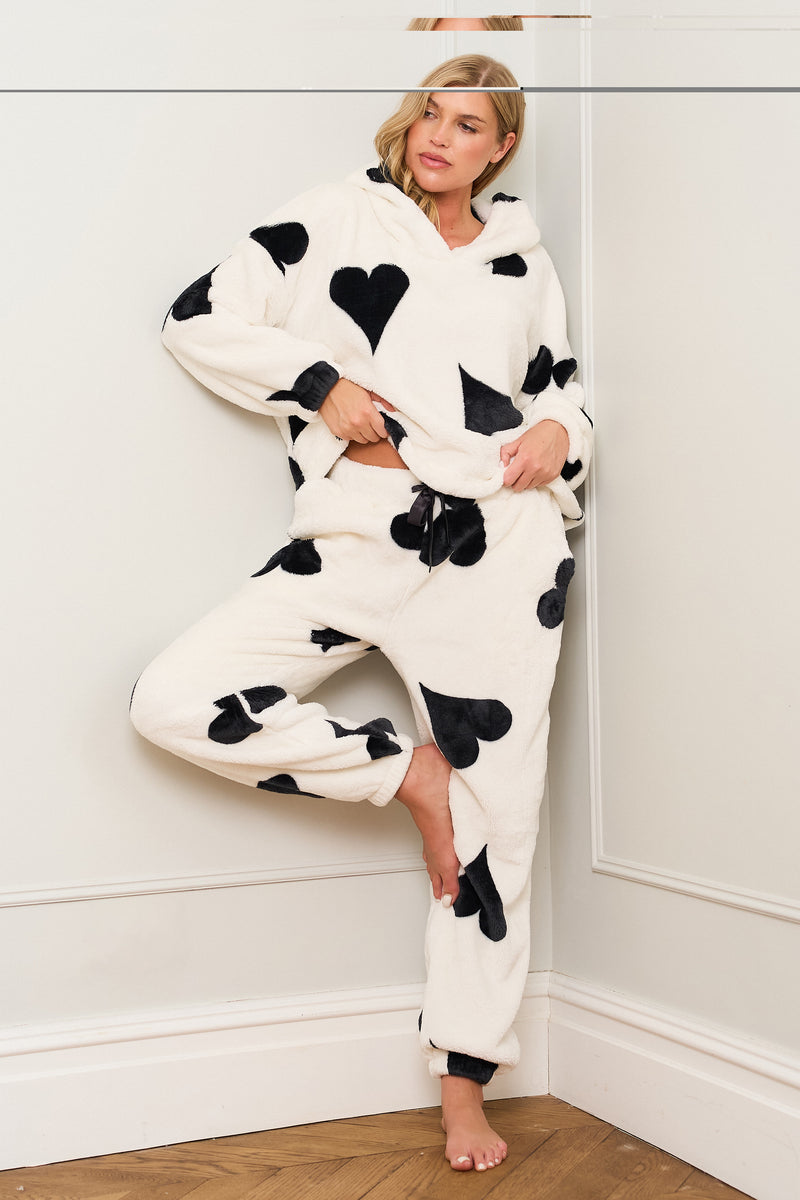 Black & White Large Heart Print Twosie