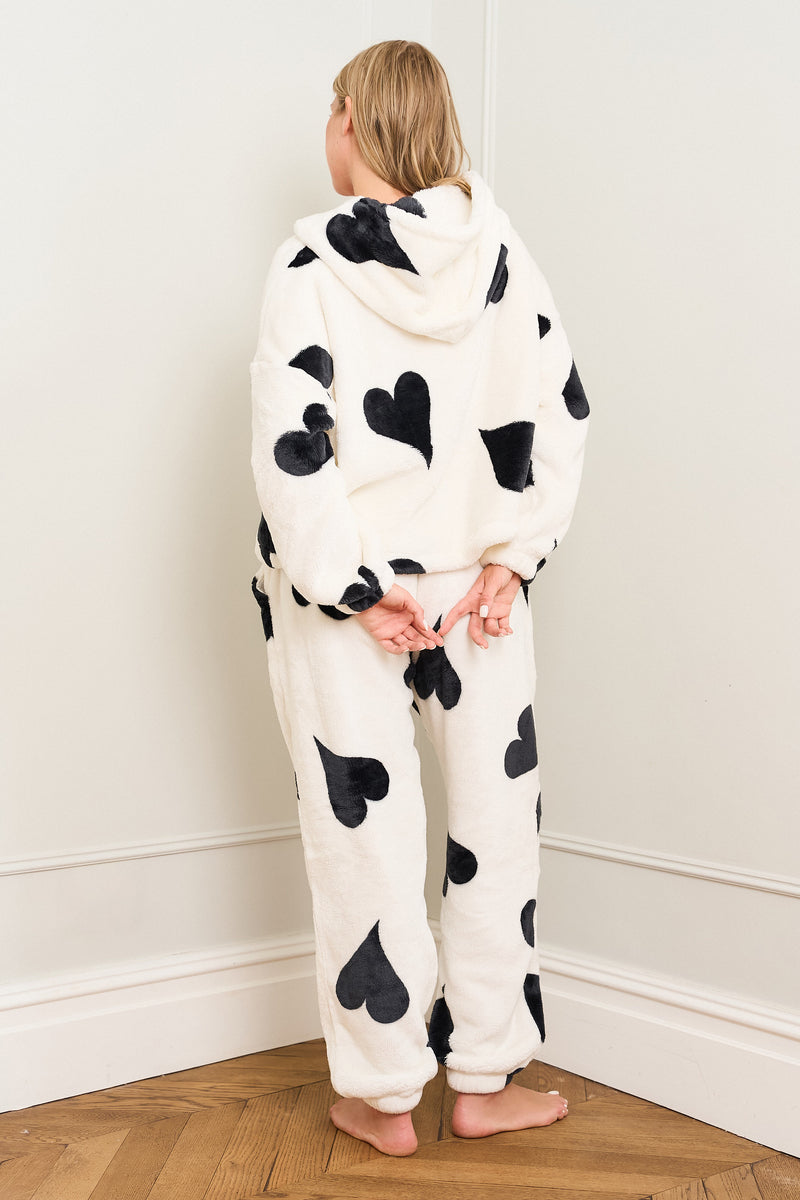 Black & White Large Heart Print Twosie