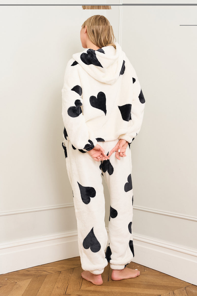 Black & White Large Heart Print Twosie