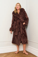 Chocolate Ribbed Dressing Gown