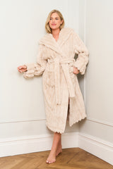 Neutral Ribbed Dressing Gown