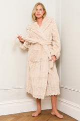 Neutral Ribbed Dressing Gown