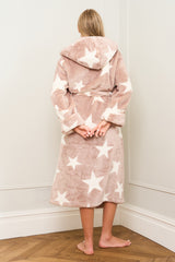 Mocha Star Print Dressing Gown