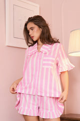 Pink Stripe Shorty Set