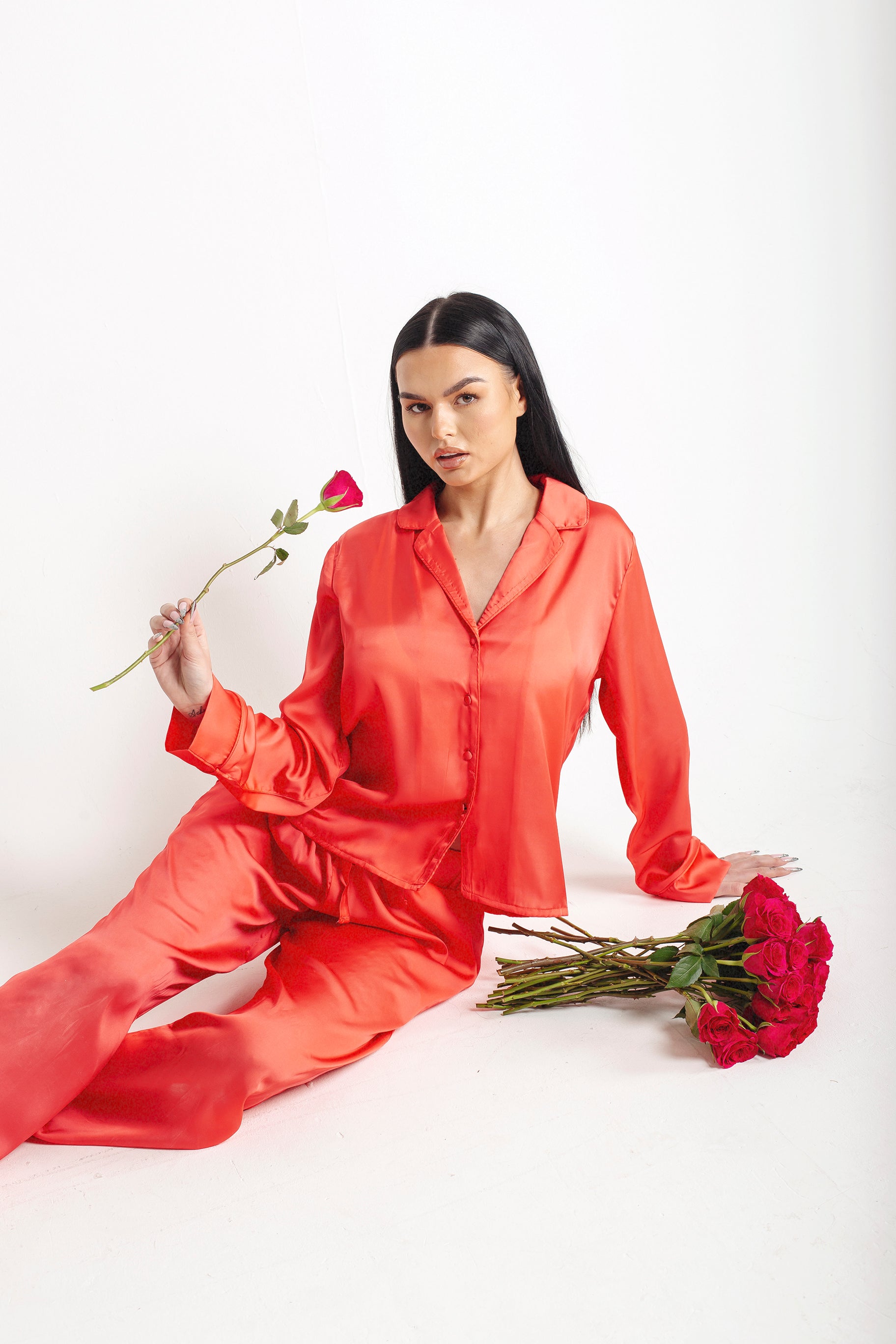 Red Satin Pyjama – Jim Jam The Label